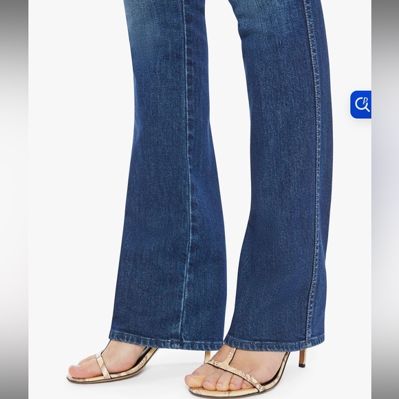 MOTHER Smokin Double Heel Flare Jeans in Deep Blue - Picture 5 of 8